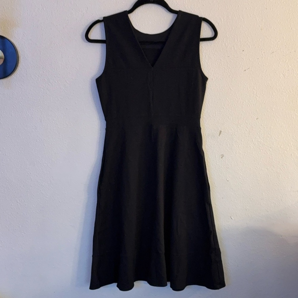 Lands End Women's Black A-Line‎ Sleeveless Viscose Knit Dress Size 4 - Picture 6 of 11